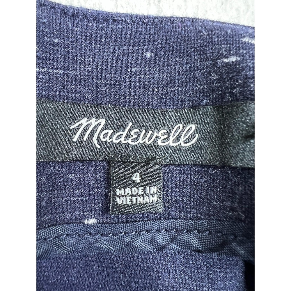 Madewell Womens 4 Blue Knit Fit & Flare Dress Long‎ Sleeve Pleated E6044 - Picture 5 of 11